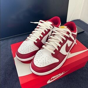 Nike Red and White Men's Sneakers
